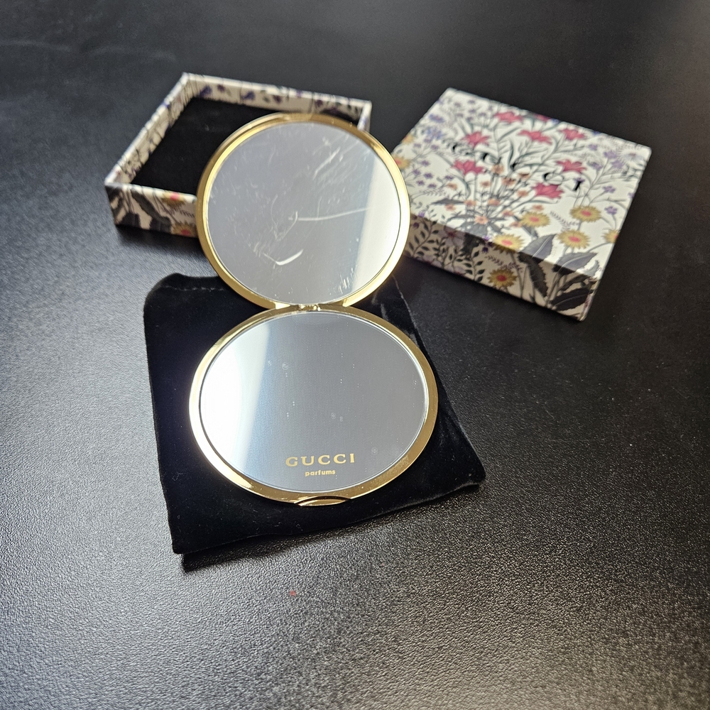 Gucci Gold and Silver Compact Mirror
